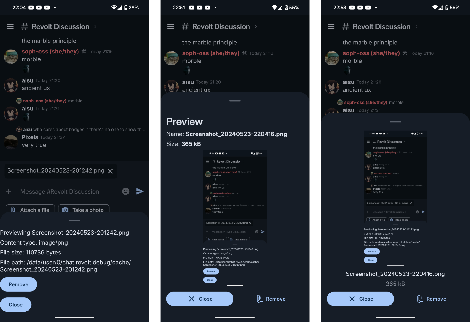 Design iteration of attachment previews in file picker